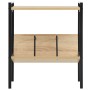 Estantería de 2 niveles de aglomerado negro y roble 52x28x59 cm de vidaXL, Librerías y estanterías - Ref: Foro24-288231, Prec...