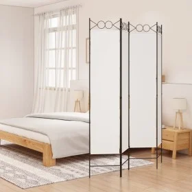 Biombo divisor de 4 paneles de tela blanco 160x200 cm de vidaXL, Divisores de ambientes - Ref: Foro24-350150, Precio: 43,31 €...
