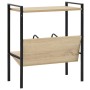 Estantería de 2 niveles de aglomerado negro y roble 52x28x59 cm de vidaXL, Librerías y estanterías - Ref: Foro24-288231, Prec...
