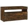 Mueble de TV con luces LED roble ahumado 75x35x40 cm de vidaXL, Muebles TV - Ref: Foro24-815123, Precio: 50,40 €, Descuento: %