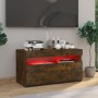 Mueble de TV con luces LED roble ahumado 75x35x40 cm de vidaXL, Muebles TV - Ref: Foro24-815123, Precio: 50,40 €, Descuento: %