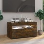 Mueble de TV con luces LED roble ahumado 75x35x40 cm de vidaXL, Muebles TV - Ref: Foro24-815123, Precio: 50,40 €, Descuento: %