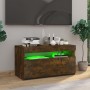 Mueble de TV con luces LED roble ahumado 75x35x40 cm de vidaXL, Muebles TV - Ref: Foro24-815123, Precio: 50,40 €, Descuento: %
