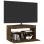 Mueble de TV con luces LED roble ahumado 75x35x40 cm de vidaXL, Muebles TV - Ref: Foro24-815123, Precio: 50,40 €, Descuento: %