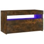 Mueble de TV con luces LED roble ahumado 75x35x40 cm de vidaXL, Muebles TV - Ref: Foro24-815123, Precio: 50,40 €, Descuento: %