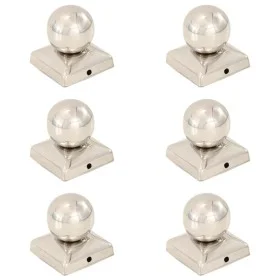 Pfostenkappen 6 Stück Edelstahl-Globusende 71x71 mm von vidaXL, Zubehör für Tore und Zäune - Ref: Foro24-145493, Preis: 43,21...