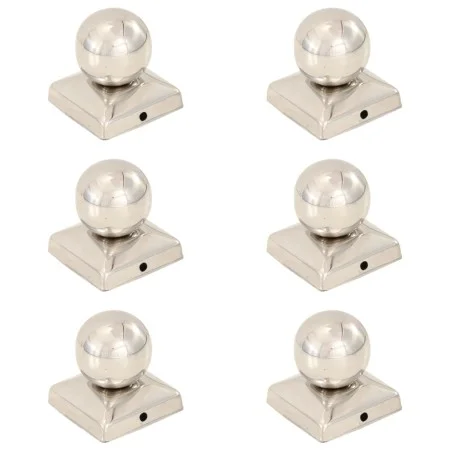 Pfostenkappen 6 Stück Edelstahl-Globusende 71x71 mm von vidaXL, Zubehör für Tore und Zäune - Ref: Foro24-145493, Preis: 43,21...
