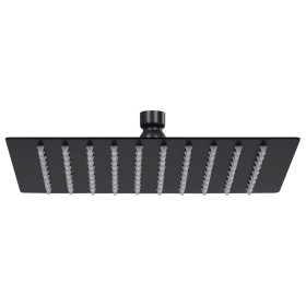 Cabezal ducha efecto lluvia acero inox cuadrado negro 20x20 cm de vidaXL, Cabezales de ducha - Ref: Foro24-147695, Precio: 24...