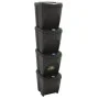Cubos de basura apilables 4 uds polipropileno gris 100 L de vidaXL, Cubos de la basura y papeleras - Ref: Foro24-152200, Prec...