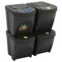 Cubos de basura apilables 4 uds polipropileno gris 100 L de vidaXL, Cubos de la basura y papeleras - Ref: Foro24-152200, Prec...