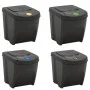 Cubos de basura apilables 4 uds polipropileno gris 100 L de vidaXL, Cubos de la basura y papeleras - Ref: Foro24-152200, Prec...