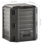 Compostador de jardín negro 380 L de vidaXL, Compostadores - Ref: Foro24-312272, Precio: 77,42 €, Descuento: %