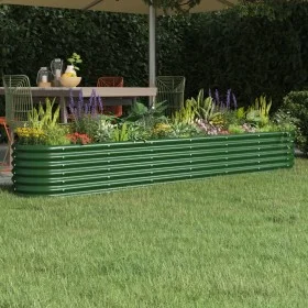 Green powder coated steel flower bed planter 260x40x36 cm by vidaXL, Pots and planters - Ref: Foro24-318878, Price: 61,81 €, ...