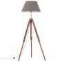 Lámpara de trípode madera maciza de teca marrón y gris 141 cm de vidaXL, Lámparas - Ref: Foro24-288078, Precio: 85,85 €, Desc...