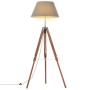 Lámpara de trípode madera maciza de teca marrón y gris 141 cm de vidaXL, Lámparas - Ref: Foro24-288078, Precio: 85,85 €, Desc...
