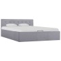Cama hidráulica con almacenaje y LED tela gris claro 140x200 cm de vidaXL, Camas y somieres - Ref: Foro24-285579, Precio: 342...