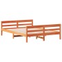 Estructura cama con cabecero madera pino marrón cera 120x200 cm de vidaXL, Camas y somieres - Ref: Foro24-842793, Precio: 124...
