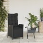 Sillón reclinable de jardín con reposapiés ratán PE negro de vidaXL, Sillas de jardín - Ref: Foro24-365281, Precio: 129,77 €,...