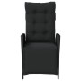 Sillón reclinable de jardín con reposapiés ratán PE negro de vidaXL, Sillas de jardín - Ref: Foro24-365281, Precio: 129,77 €,...