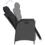 Sillón reclinable de jardín con reposapiés ratán PE negro de vidaXL, Sillas de jardín - Ref: Foro24-365281, Precio: 129,77 €,...