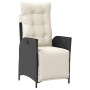 Sillones reclinables jardín con reposapiés 2 uds ratán PE negro de vidaXL, Sillas de jardín - Ref: Foro24-365288, Precio: 228...