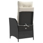 Sillones reclinables jardín con reposapiés 2 uds ratán PE negro de vidaXL, Sillas de jardín - Ref: Foro24-365288, Precio: 228...
