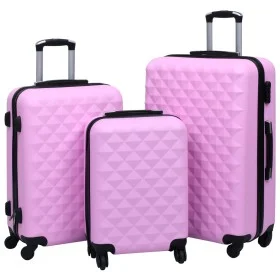 Juego de maletas rígidas 3 piezas ABS rosa de vidaXL, Maletas - Ref: Foro24-92414, Precio: 145,77 €, Descuento: %