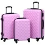 Juego de maletas rígidas 3 piezas ABS rosa de vidaXL, Maletas - Ref: Foro24-92414, Precio: 145,77 €, Descuento: %