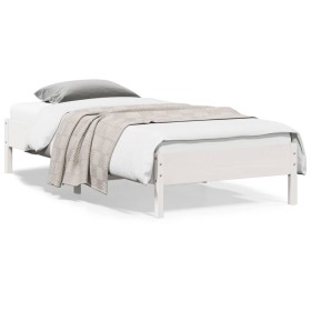 Estructura de cama madera maciza de pino blanco 100x200 cm de vidaXL, Camas y somieres - Ref: Foro24-842707, Precio: 84,80 €,...
