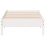 Solid white pine wood bed frame 100x200 cm by vidaXL, Beds and slatted bases - Ref: Foro24-842707, Price: 84,02 €, Discount: %