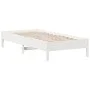 Solid white pine wood bed frame 100x200 cm by vidaXL, Beds and slatted bases - Ref: Foro24-842707, Price: 84,02 €, Discount: %