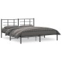 Estructura de cama con cabecero metal negro 183x213 cm de vidaXL, Camas y somieres - Ref: Foro24-355566, Precio: 107,27 €, De...