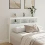 Bed headboard with white LED 140x17x102 cm by vidaXL, Headboards and footboards - Ref: Foro24-839196, Price: 93,11 €, Discoun...