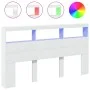 Cabecero de cama con LED blanco 180x17x102 cm de vidaXL, Cabeceros y pies de cama - Ref: Foro24-839210, Precio: 111,78 €, Des...