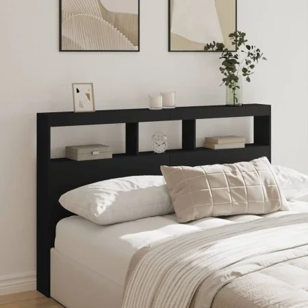 Bettkopfteil mit schwarzer LED 160x17x102 cm von vidaXL, Kopf- und Fußteile - Ref: Foro24-839204, Preis: 98,69 €, Rabatt: %