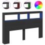 Cabecero de cama con LED negro 160x17x102 cm de vidaXL, Cabeceros y pies de cama - Ref: Foro24-839204, Precio: 100,45 €, Desc...