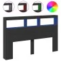 Cabecero de cama con LED negro 160x17x102 cm de vidaXL, Cabeceros y pies de cama - Ref: Foro24-839204, Precio: 98,69 €, Descu...