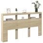 Cabecero de cama con LED roble Sonoma 180x17x102 cm de vidaXL, Cabeceros y pies de cama - Ref: Foro24-839212, Precio: 116,87 ...