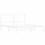 Estructura de cama de metal con cabecero blanca 150x200 cm de vidaXL, Camas y somieres - Ref: Foro24-376277, Precio: 103,30 €...