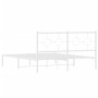 Estructura de cama de metal con cabecero blanca 150x200 cm de vidaXL, Camas y somieres - Ref: Foro24-376277, Precio: 103,30 €...