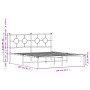 Estructura de cama de metal con cabecero blanca 150x200 cm de vidaXL, Camas y somieres - Ref: Foro24-376277, Precio: 103,30 €...