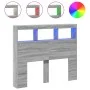 Cabecero de cama con luz LED gris Sonoma 100x17x102 cm de vidaXL, Cabeceros y pies de cama - Ref: Foro24-839194, Precio: 76,8...