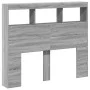 Cabecero de cama con luz LED gris Sonoma 100x17x102 cm de vidaXL, Cabeceros y pies de cama - Ref: Foro24-839194, Precio: 76,8...