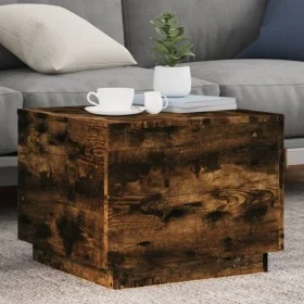 Mesa de centro con luces LED roble ahumado 50x50x40 cm de vidaXL, Mesas de centro - Ref: Foro24-839872, Precio: 46,36 €, Desc...