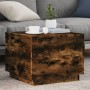 Mesa de centro con luces LED roble ahumado 50x50x40 cm de vidaXL, Mesas de centro - Ref: Foro24-839872, Precio: 45,64 €, Desc...