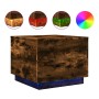 Mesa de centro con luces LED roble ahumado 50x50x40 cm de vidaXL, Mesas de centro - Ref: Foro24-839872, Precio: 45,64 €, Desc...