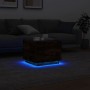Mesa de centro con luces LED roble ahumado 50x50x40 cm de vidaXL, Mesas de centro - Ref: Foro24-839872, Precio: 45,64 €, Desc...