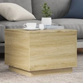 Coffee table with LED lights Sonoma oak 50x50x40 cm by vidaXL, Coffee table - Ref: Foro24-839870, Price: 47,47 €, Discount: %