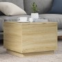 Mesa de centro con luces LED roble Sonoma 50x50x40 cm de vidaXL, Mesas de centro - Ref: Foro24-839870, Precio: 46,66 €, Descu...
