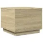 Coffee table with LED lights Sonoma oak 50x50x40 cm by vidaXL, Coffee table - Ref: Foro24-839870, Price: 47,47 €, Discount: %